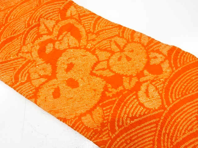 JAPANESE KIMONO / ANTIQUE NAGOYA OBI / SILK / ALL SHIBORI / TACHIBANA & WAVE